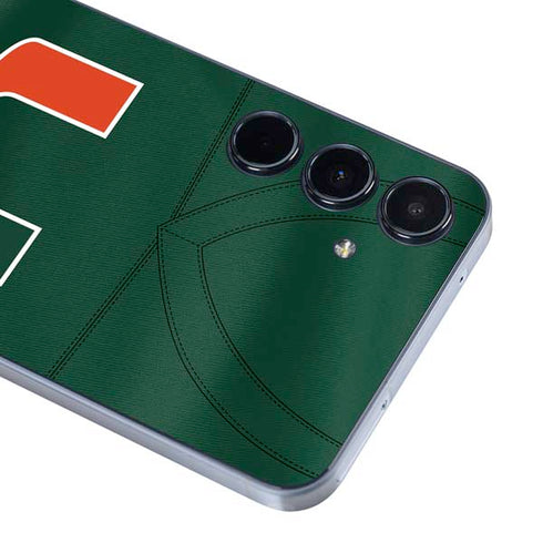 University of Miami Green Jersey Galaxy A55 5G Skin